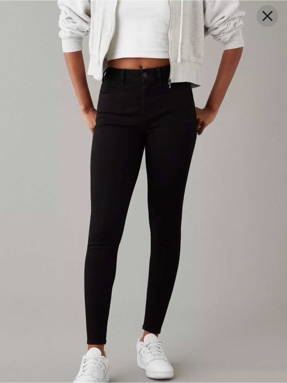 American Eagle High-Rise Black Skinny Jeans - Next Level Stretch